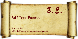 Bács Emese névjegykártya