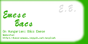 emese bacs business card