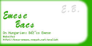 emese bacs business card